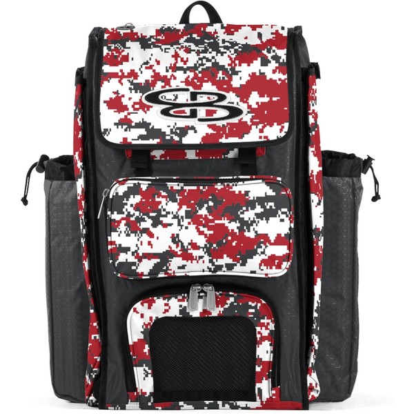 Boombah Catchers Superpack Bat Bag Digital Camo Dark Charcoal/Red -