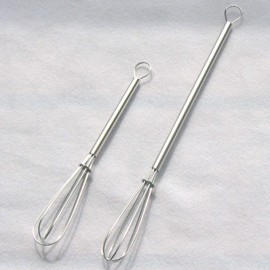 Nagao Tsubame Sanjo Whisk Utensil Mini 2-Piece Set, 18-8 Stainless Steel Pipe Handle, Made in Japan