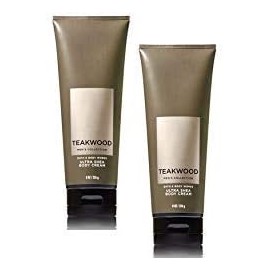 Bath and Body Works 2 Pack Men's Collection Ultra Shea Body Cream TEAKWOOD. 8 Oz