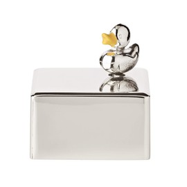 EDZARD Decorative Music Box Duck Silver-Plated and Tarnish-Resistant Approx. 5 x 6 cm Melody Good Evening Good Night