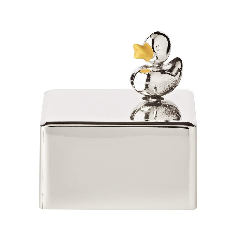 EDZARD Decorative Music Box Duck Silver-Plated and Tarnish-Resistant Approx. 5