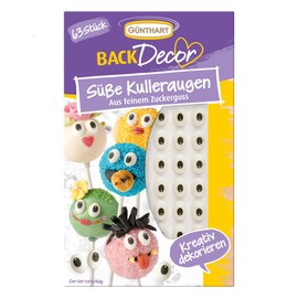 Günthart BackDecor 63 Sweet Sugar Googly Eyes, Edible Googly Eyes Sugar Decoration Made of Fine Icing | Various Uses 1 Pack (1 x 10 g)