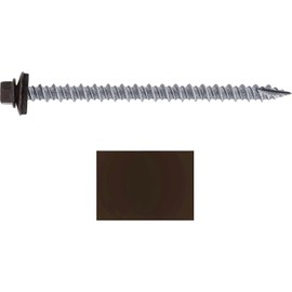 #10 Metal ROOFING SCREWS: (250) Screws x 3" DARK BROWN Hex Head Sheet Metal Roof Screw. Self starting/tapping metal to wood sheet metal siding screws. EPDM washer. for corrugated roofing