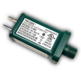 29V 0.28A Power Supply Class 2 Transformer Raintight IP44 US Plug Connector 1/2in 12mm Adapter for LED String Seasonal-Use Light, Holiday Lighting, Christmas X-Mas Tree TS-8W29V - Left Positive