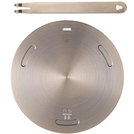 ZJYICANUS 6.4 Inch Induction Converter Heat Sink Ring Plate, Stainless Steel Heat Sink Induction Plate with Stainless Steel Handle Converter