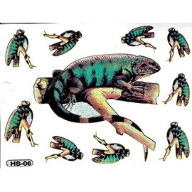 Iguana lizard animal cute sticker decal Metallic Glitter 1 sheet Dimensions: 13,5 cm x 10 cm