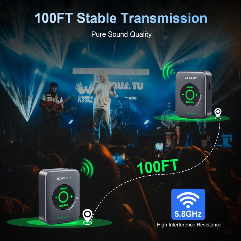 EX GEAR 5.8GHz Wireless in Ear Monitor System, Stereo IEM