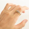 HOLINSE Stackable Rings for Women, Multicolored Connected Ring Set, Gold