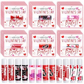 30 unidades de bálsamos labiales de San Valentín a granel, regalos para el día de San Valentín para mujeres, galentinos, 6 sabores surtidos para bodas, despedidas de soltera, regalos de fiesta de cumpleaños
