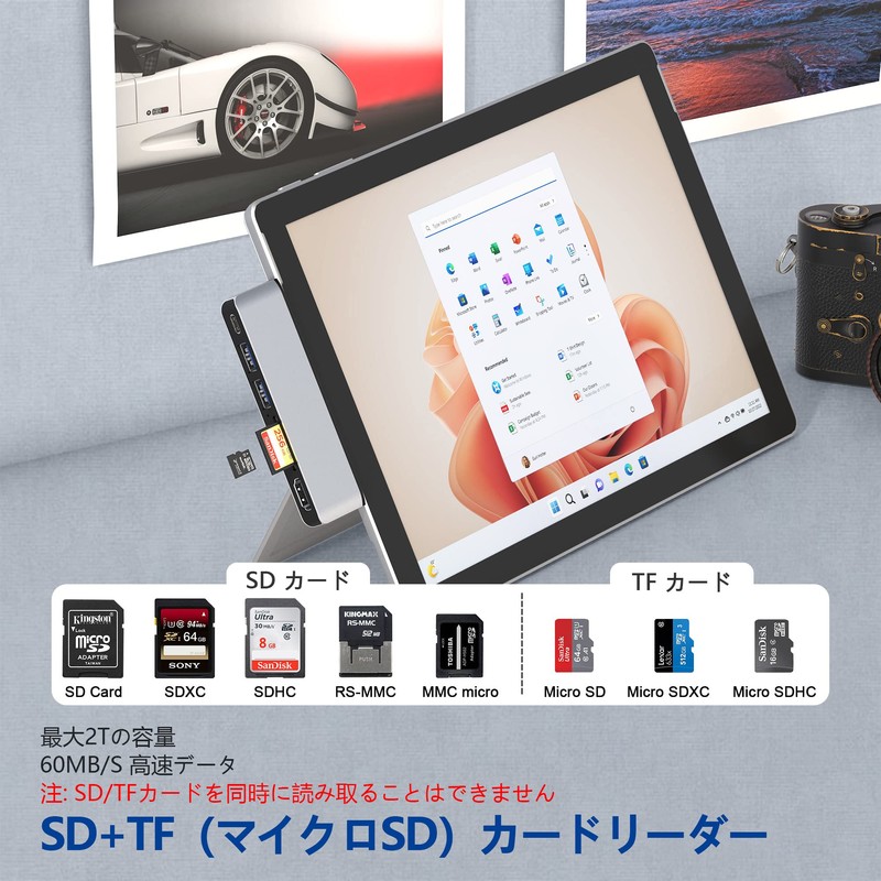 Surface Pro 9 USB Hub USB-C Thunerbolt 4 (Display+Data+PD Charging)