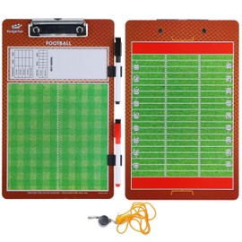 Coaches Dry Erase Clipboard – Double Sided Lineup Coach Whiteboard Bundled with Whistle and Dry Erase Markers – Coaching Equipment Playbook Board Gear - Great Tools for Coaching Tactics