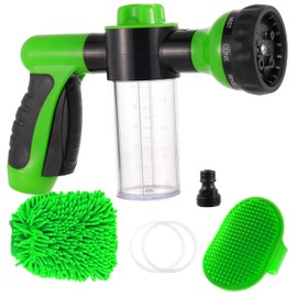 Kamirola High Pressure 8 in 1 Car Wash Brush Foam Gun,Garden Hose Nozzle Foam Cannon Bottle Soap Sprayer,Lawn, Car Wash, Cleaning，Patio, Pet Bathing