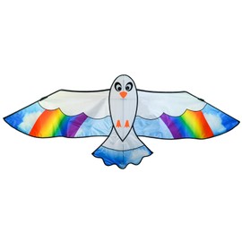 In the Breeze 3379 — 70-inch Peace Seabird Kite — Colorful, Easy-Flying, Single-Line Bird Kite; Kite Line Included…