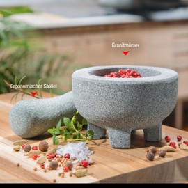 Gefu GE35310 Crunchy Stone Pestle and Mortar Grey 10 X 6.5 CM, 10 x 10 x 6.5 cm, Gray