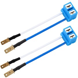 Greluma 2pcs H7 Headlight Bulb Right Angle Ceramic Socket Connector Adapter Wiring Harness