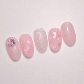 Kkotbi Handmade Nail Tips - Coffin Midi / 꽃비수제네일팁 - 코핀미디