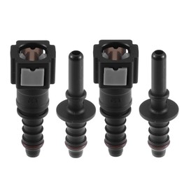 A ABSOPRO Set of 2 1/4 6.3mm SAE to 5/16 8mm Straight Car Fuel Line Hose Quick Release Connector Disconnect Hose Nylon