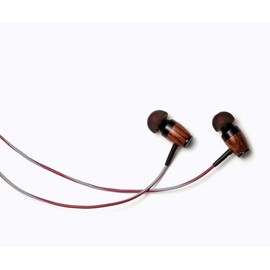 Symphonized DRM red Gray DRM Premium Genuine Wood in-Ear Noise-isolating Headphones with Mic, Red/Gray