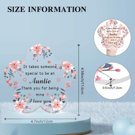 VZXMKA Christmas Aunt Gifts from Niece Nephew,Mother Day Mother's Day Birthday Easter Valentines Day Thank You Gift for Aunt Gifts for Aunties Acrylic Office Decor