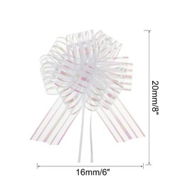 MECCANIXITY 5pcs 6 Inch Organza Large Pull Bow Gift Wrapping Bows Ribbon Chiffon Yarn White for Wedding Baskets Presents Christmas Valentine's Day