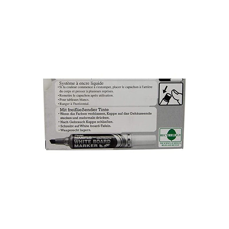 Pentel Maxiflo MWL6 Whiteboard Marker - Black - Wide Tip
