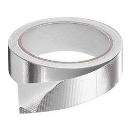 sourcing map Heat Shield Tape 1.18" x 32.8 Ft Waterproof Sunscreen Sound Insulation High-Temperature Resistance Silver Aluminum Tape Thickness for Automotive Repairs