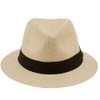 EPOCH Men's Summer Lightweight Short Panama Derby Fedora Flat Brim