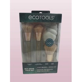 ECOTOOLS SEA GEMS FACE SET 3 FACE BRUSHES + SPONGE SET LOT OF 2