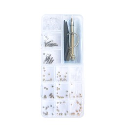 Eyeglass Repair Kit, Glasses Screws Kit and Nose Pads 1.2mm and 1.4mm Glasses Spring Insert Eyeglasses and Sunglasses Repair