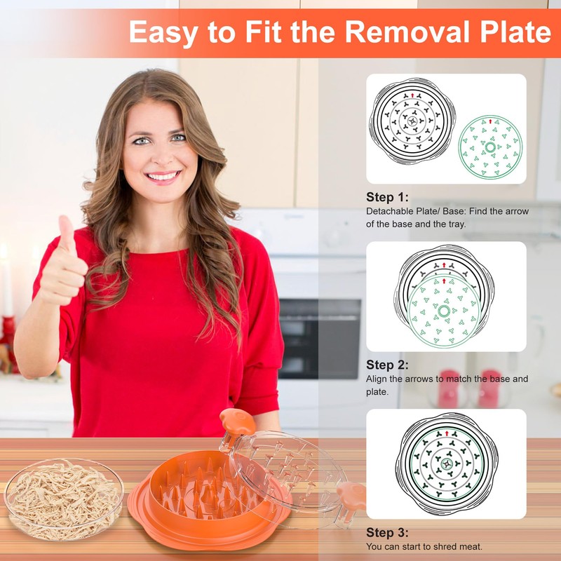 Chicken Shredder with Removable Plate - Manual Meat Shredder Tool