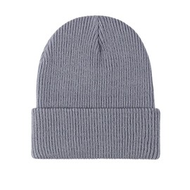 Xixiuly Knitted Beanie Hat for Women Men, Slouchy Warm Knit Beanie Hat Skull Cap Unisex Cuffed Beanie Headwear Soft Winter Warm Hat Baggy Stretchy Beanie Hats Dark Grey