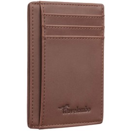 Travelambo Travelambo Slim Wallet Front Pocket Minimalist Leather RFID Blocking Medium Size
