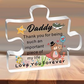 SMARGO Daddy Gifts from Daughter Son Acrylic Plaque Gifts for Daddy Best Daddy Gifts from Daughter Son Birthday Christmas Father's Day Gifts for Dad Daddy