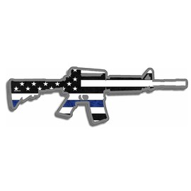 AR15 Police Blue LINE American Flag Sticker Custom Vinyl USA Merica United States Officers Leo Fallen
