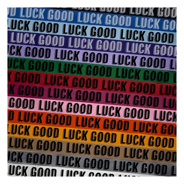 Good Luck Drop Shadow Satin Ribbon for Bows Gift Wrapping