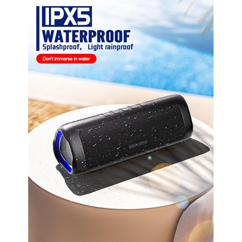 UOHHBOE Blue Tooth Speaker, Portable Speaker Wireless with RGB Lights,