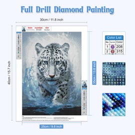 NAIMOER Tiger Diamond Painting Erwachsene, Diamant Painting Bilder Tiger Diamond Painting Erwachsene Tiere Diamond Painting Kinder 5D Diamant Malerei für Home Wand Décor(30x40cm)