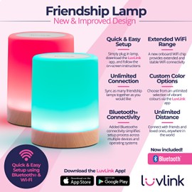 Friendship Lamps by LuvLink | New & Improved long-distance WiFi Friendship Lamp (Single)