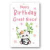 Second Ave Great Niece Cute Panda Happy Birthday Card Greetings