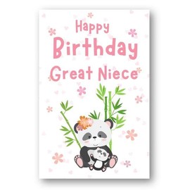 Second Ave Great Niece Cute Panda Happy Birthday Card Greetings Card For Her