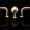 French Furniture Fittings Set of 6 Matt Brushed Brass Kitchen