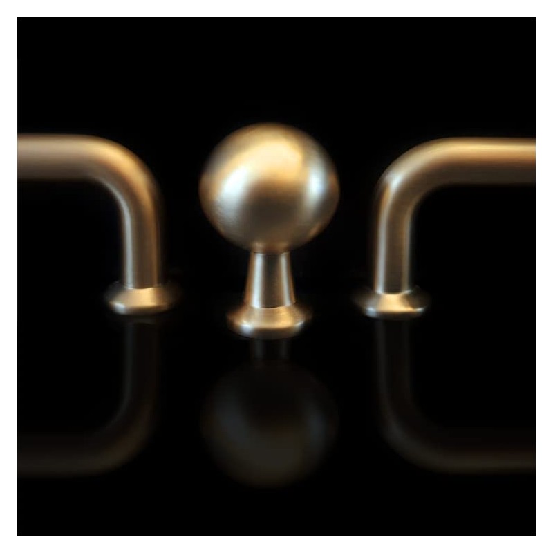 French Furniture Fittings Set of 6 Matt Brushed Brass Kitchen