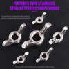 Swpeet 90Pcs 304 Stainless Steel Serrated Metric Wing Nuts Butterfly