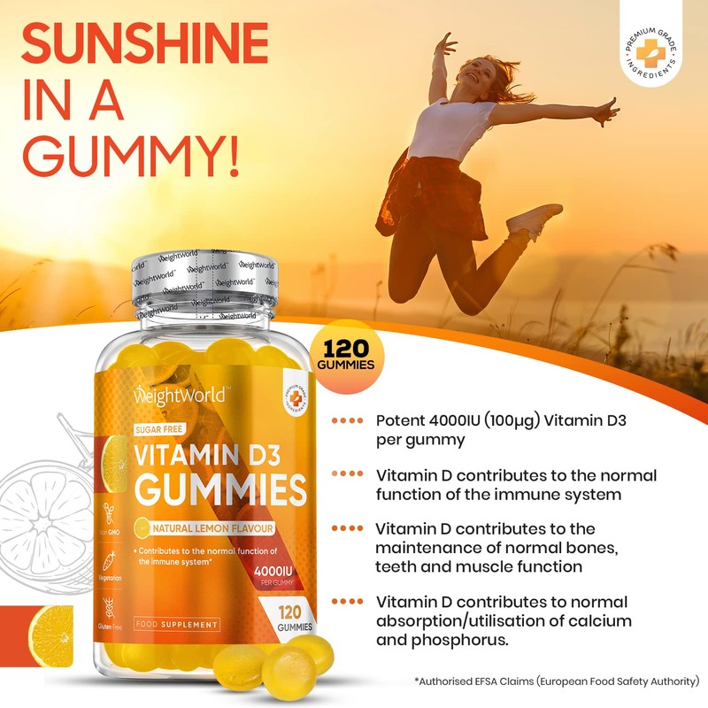 Vitamin D Gummies Adults 4000IU - Sugar-Free - 4 Months