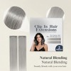 Extensiones de Cabello con Clip, Color Gris Plata