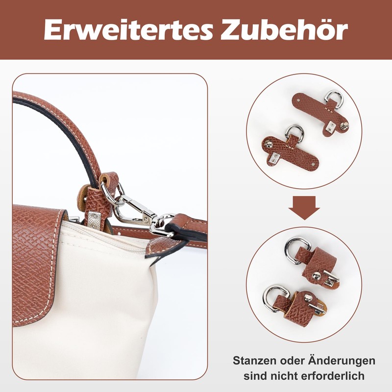 Shoulder Strap for Longchamp Leather for Women Bags - Adjustable