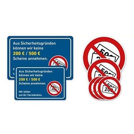 Set XL Sticker No 500/200 Euro Notes Acceptance
