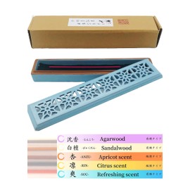 [Fukuryu Kodo] Horizontal Incense Burner with Lid to Try 5 Scents [Comes with 5 Types of Incense, Sandalwood, Agarwood, Apricot Scent, Citrus Scent, Refreshing Scent, Incense, Incense Burner, Incense