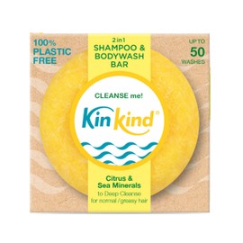 KinKind CLEANSE me! 2 in 1 Shampoo & BodyWash Bar. Soap free Shampoo bar for normal to greasy hair. Ideal for men. Up to 50 washes. Vegan, Cruelty Free, UK made