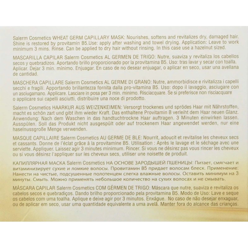 Salerm Mascarilla Germen Trigo Reparación Hidratación 200ml
